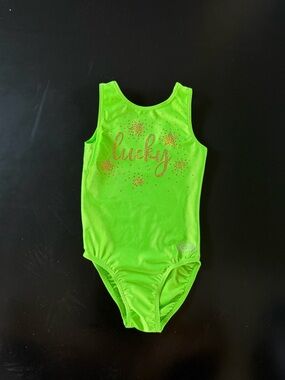 Ozone Neon Green Girls' Tank Gymnastics Leotard